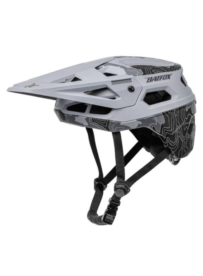 BATFOX Bike Helmet Mountain Bike Helmets for Men Women Adults MTB Bicycle Cycling BMX Bike Helmet(Gray,L(55-59CM)) - Image 1