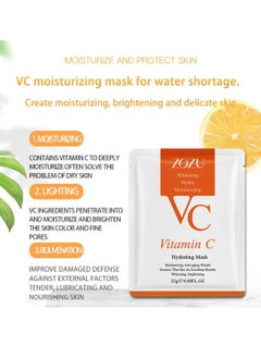 Zozu 10 Pcs Vitamin C Hydrating Facial Mask Set Moisturizing Whitening Anti Aging Anti Wrinkle Brightening Face Mask sheet with VC for Women and Men Hydrate Smooth Skincare Facial Sheet for All Skin Types  - Image 4