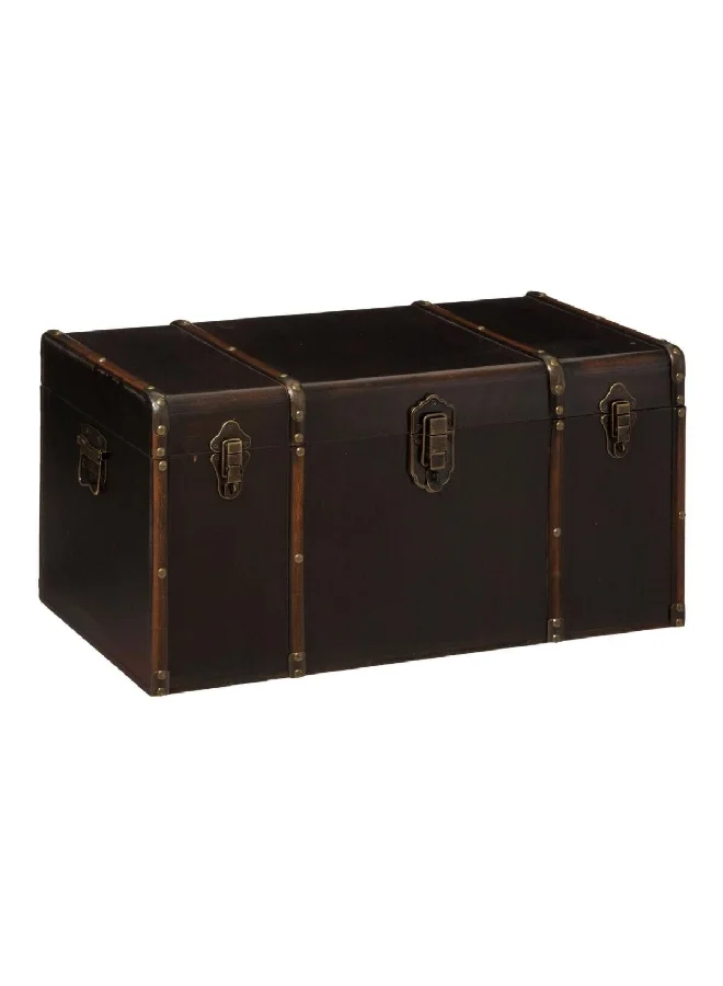 atmosphera 3-Piece British Flower Durable Wooden Storage Trunk Set Brown 38.5 x 38 x 79 cm 173489