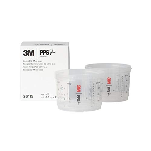 3M PPS 2.0 Spray Gun Cups, 26115, Mini, 6 Ounces, Use with Paint Gun and PPS 2.0 Lids and Liners to Paint Cars, Furniture, House and More, 2 Pack - Image 1