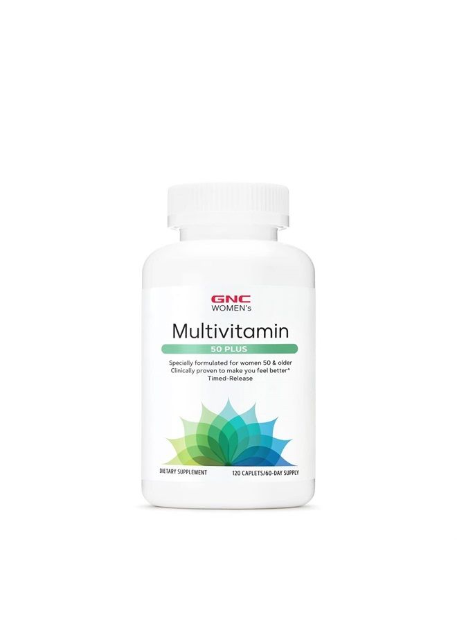 GNC Women's Multivitamin 50 Plus |Supports Bone, Eye, Memory, Brain and Skin Health with Vitamin D, Calcium and B12 | Helps Increase Energy Production | 120 Caplets - Image 3