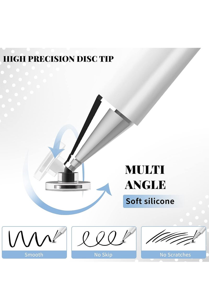 INFOSUN - INFOSUN Stylus Pen for iPad, Disc Stylus Pens for Touch Screens, Passive Stylus with Magnetic Cap, Compatible with Apple/iPhone/iPad/Android/Microsoft Tablets and All Passive Touch Screen (White) - Image 1