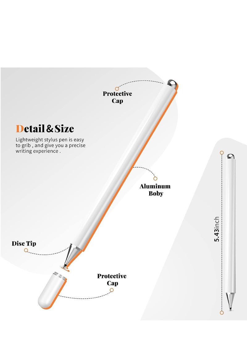 INFOSUN - INFOSUN Stylus Pen for iPad, Disc Stylus Pens for Touch Screens, Passive Stylus with Magnetic Cap, Compatible with Apple/iPhone/iPad/Android/Microsoft Tablets and All Passive Touch Screen (White) - Image 1