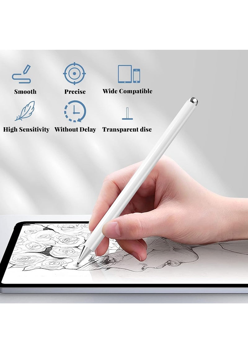 INFOSUN - INFOSUN Stylus Pen for iPad, Disc Stylus Pens for Touch Screens, Passive Stylus with Magnetic Cap, Compatible with Apple/iPhone/iPad/Android/Microsoft Tablets and All Passive Touch Screen (White) - Image 1