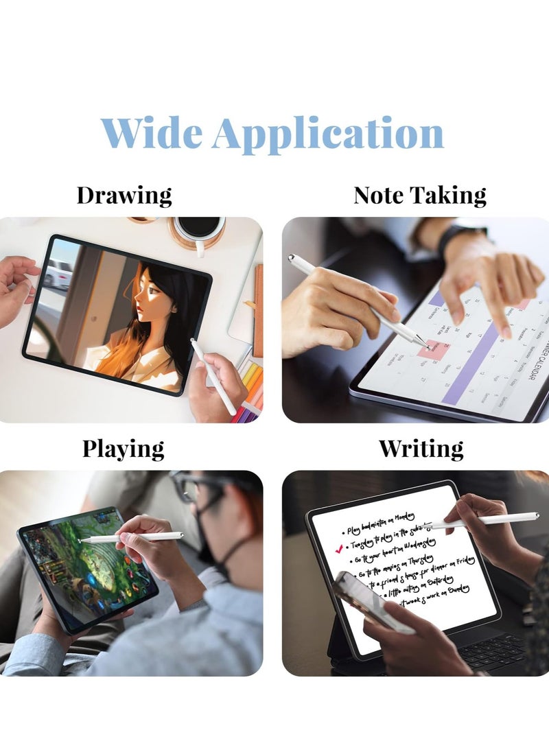 INFOSUN - INFOSUN Stylus Pen for iPad, Disc Stylus Pens for Touch Screens, Passive Stylus with Magnetic Cap, Compatible with Apple/iPhone/iPad/Android/Microsoft Tablets and All Passive Touch Screen (White) - Image 1