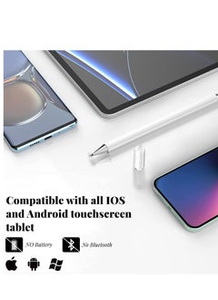 INFOSUN INFOSUN Stylus Pen for iPad, Disc Stylus Pens for Touch Screens, Passive Stylus with Magnetic Cap, Compatible with Apple/iPhone/iPad/Android/Microsoft Tablets and All Passive Touch Screen (White)  - Image 4