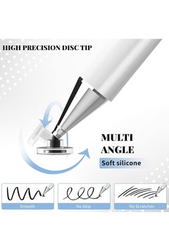 INFOSUN INFOSUN Stylus Pen for iPad, Disc Stylus Pens for Touch Screens, Passive Stylus with Magnetic Cap, Compatible with Apple/iPhone/iPad/Android/Microsoft Tablets and All Passive Touch Screen (White)  - Image 5