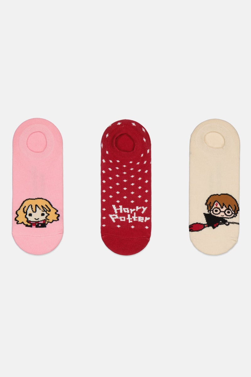 Warner Bros Kids Girl 3 Pairs No Show Socks, Multicolor - Image 1