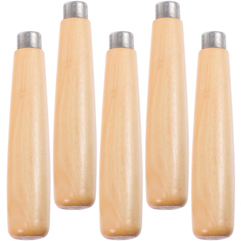 Wooden File Handles 5PCS D Shaped Grip Ergonomic Replacement for Metal Small Files - Image 2