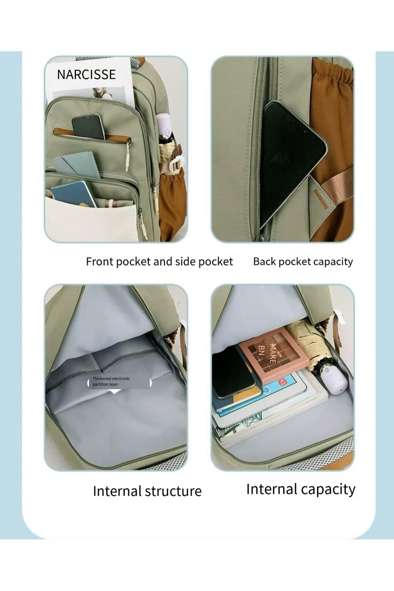 NICE New campus backpack, suitable for both men and women, waterproof backpack, student backpack, lightweight travel backpack, leisure day bag, laptop backpack - Image 4