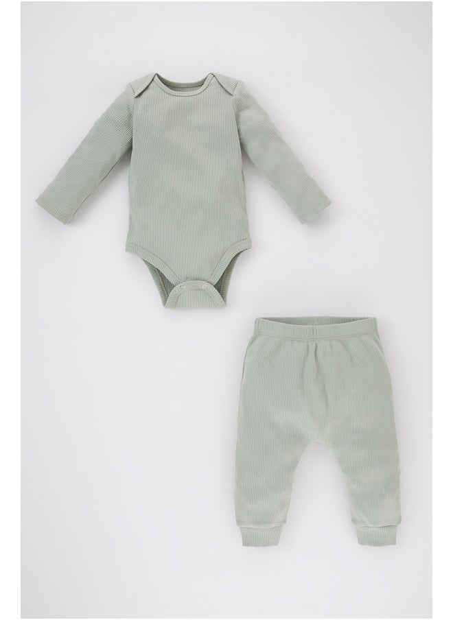 DeFacto - Babygirl New Born Regular Fit Envelope Neck Knitted Set - 2 Pieces - Image 1