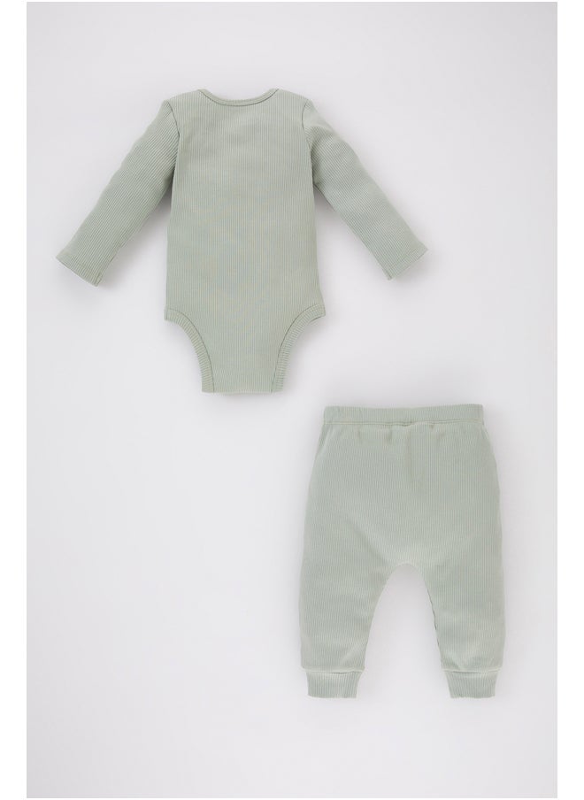 DeFacto - Babygirl New Born Regular Fit Envelope Neck Knitted Set - 2 Pieces - Image 1