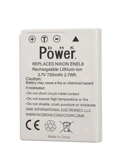 DMK Power EN-EL8 730mAh Camera Battery Compatible with Nikon Coolpix P1 P2 S1 S2 S3 S5 S6 S7 S7c Coolpix S8 S9 S50 S51 S51c S52 S52c Cool-Station MV-11 MV-121
