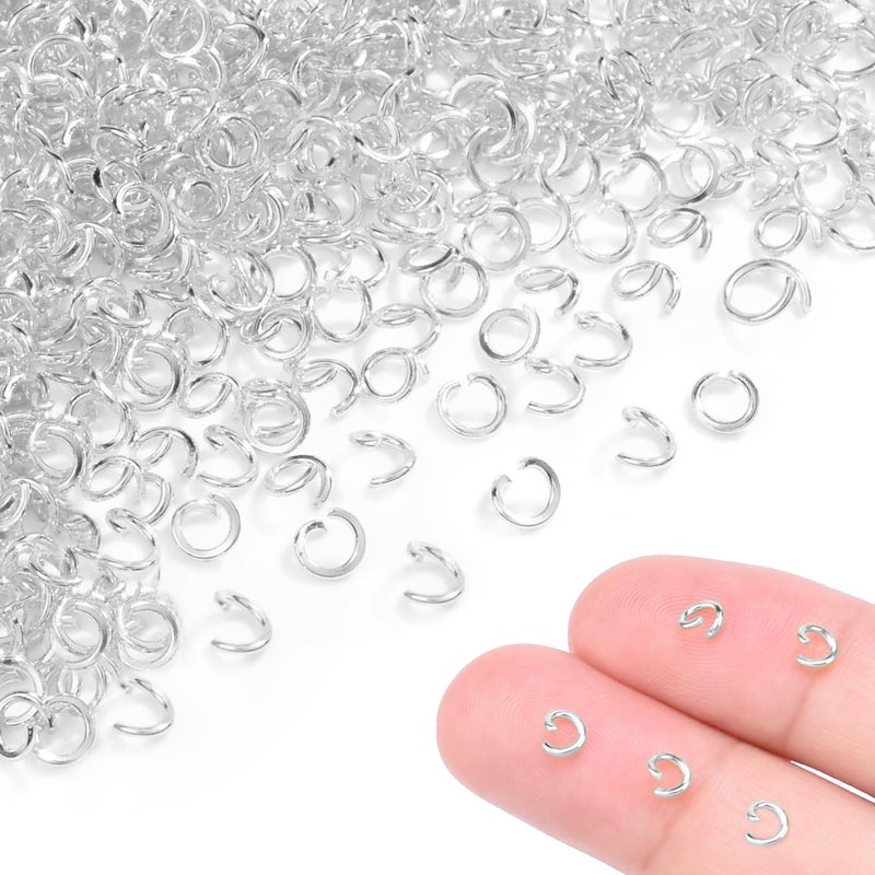 CooBigo 400pcs 5/32" Silver Tiny Jump Rings for Jewelry Making Replacement, Open Jump Ring Metal Jewelry Findings for Bracelets Necklaces Earrings Keychains Connectors Loops Repair Hardware - Image 1