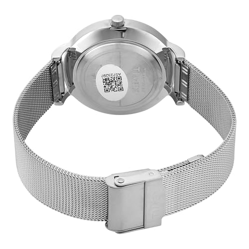 TIMEX Analog Watch for Woman with Blue Round Dial & Silver Stainless Steel Bracelet Band Water Resistant Women's Wrist Watches - TWEL12922 - Image 4