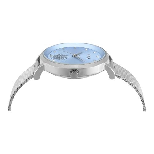 TIMEX Analog Watch for Woman with Blue Round Dial & Silver Stainless Steel Bracelet Band Water Resistant Women's Wrist Watches - TWEL12922 - Image 3
