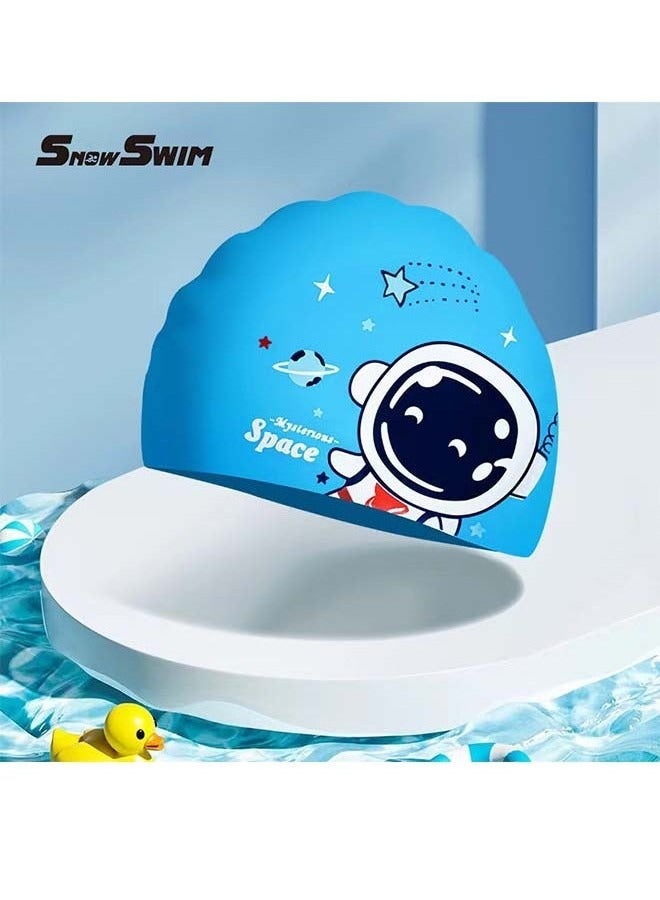 ATRJSZ Swimming Goggles with Earplug, Swim Cap for Kids, Silicone Cartoon Swim Cap, No Leaking Soft Silicone Protection Lenses Waterproof Goggles for Children - Image 2