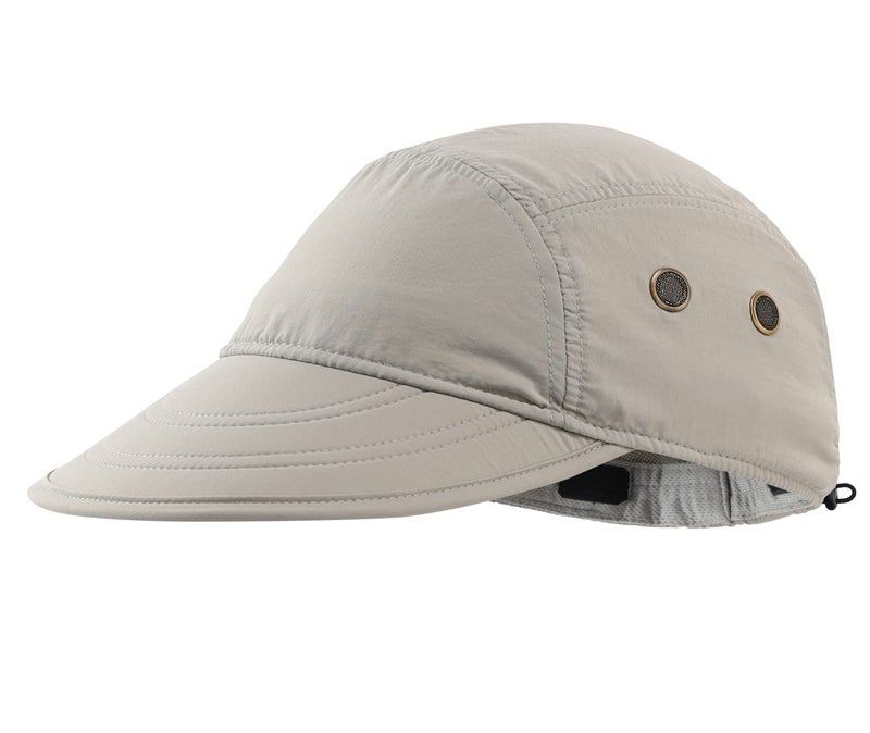 Connectyle Men's Visor Sun Hat with Neck Flap Baseball Cap for Fishing Safari Hiking Hats Light Grey - Image 2