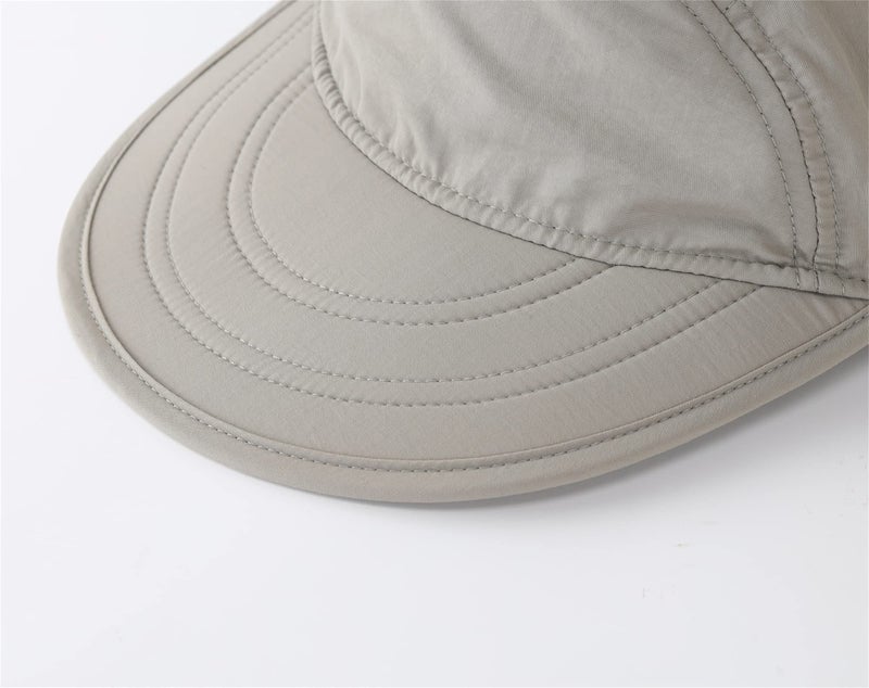 Connectyle Men's Visor Sun Hat with Neck Flap Baseball Cap for Fishing Safari Hiking Hats Light Grey - Image 5