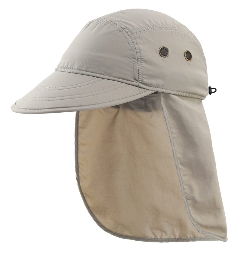Connectyle Men's Visor Sun Hat with Neck Flap Baseball Cap for Fishing Safari Hiking Hats Light Grey - Image 1