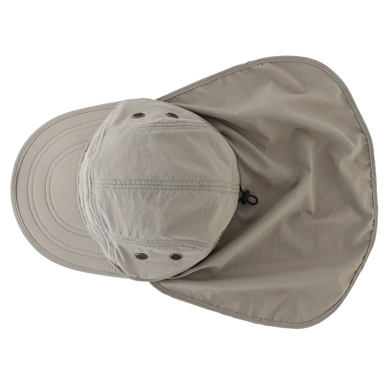 Connectyle Men's Visor Sun Hat with Neck Flap Baseball Cap for Fishing Safari Hiking Hats Light Grey - Image 3