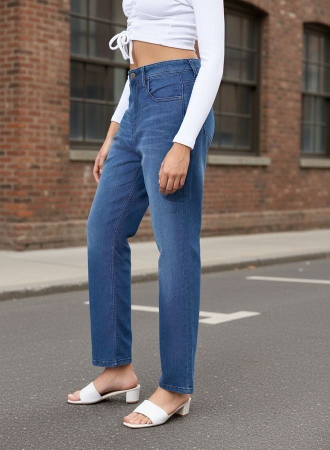 Freehand Women Straight Fit Solid Mid Rise Jeans - Image 4