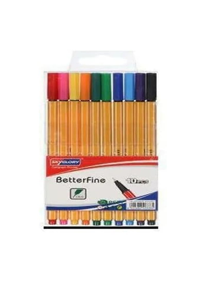 Sky Glory Sky glory 10 Colors Fine liner Pens 0.4mm Fine Tip Drawing Color Pens - No:SM-617  - Image 1