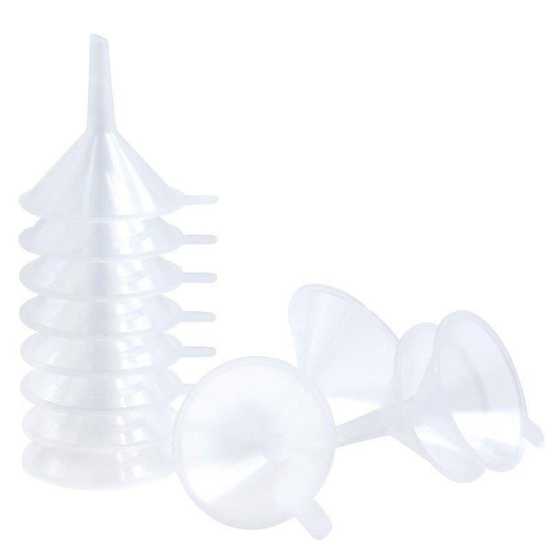 Auerllcy Small Funnel, 2.16inch Clear Plastic Mini Funnels for Science Lab Bottle Filling Liquid, Essential Oils, Perfume(48 Pack) - Image 1