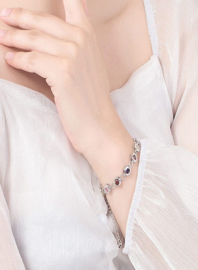 Dankadi Classic Tennis Bracelet 925 Sterling Silve For Women Elegant Cubic Zirconia Crystals Bangle 8 Inch Adjustable Charm Jewelry Gift - Image 2
