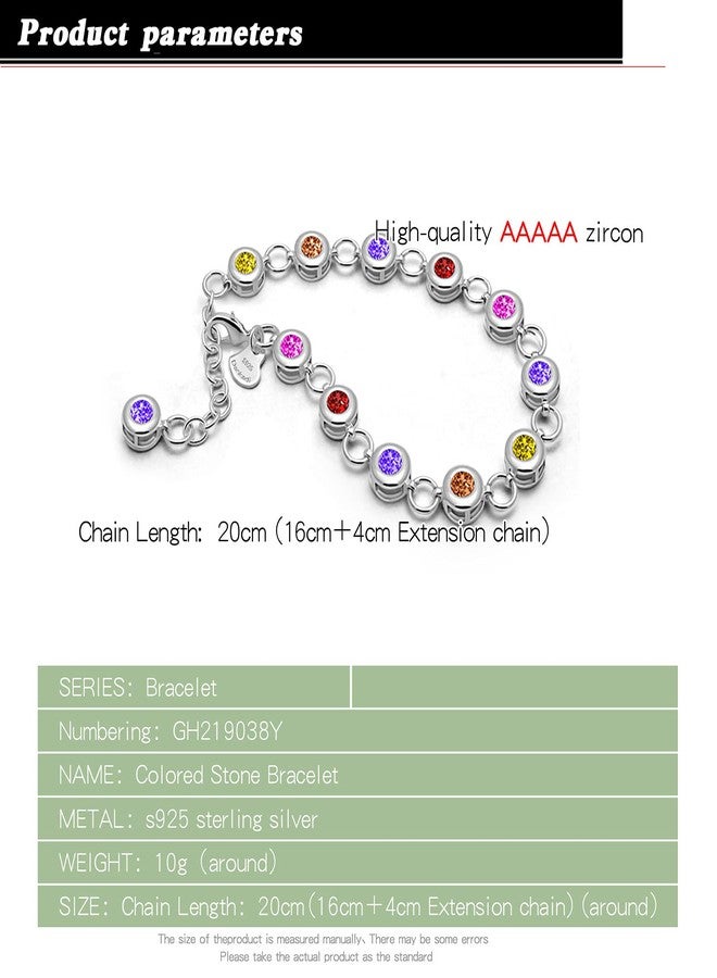 Dankadi Classic Tennis Bracelet 925 Sterling Silve For Women Elegant Cubic Zirconia Crystals Bangle 8 Inch Adjustable Charm Jewelry Gift - Image 3