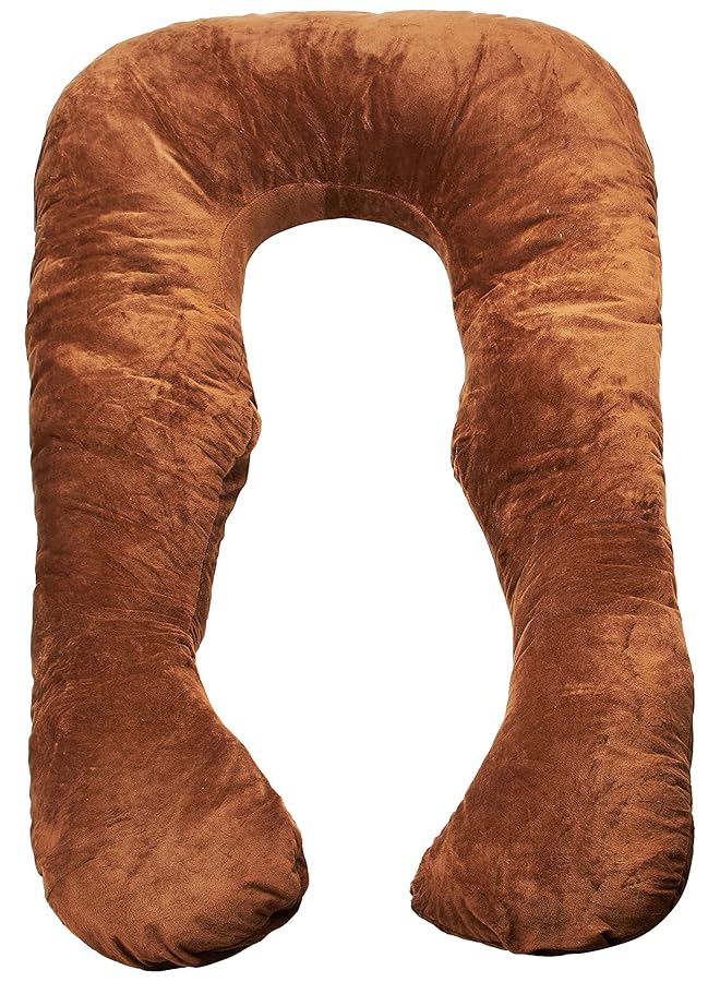 إيروريكس وسادة مريحة للحمل والأمومة من القطن البولي بروبلين 3 كجم، لون بني، 145X90X25 سم - Image 1