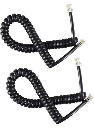 2pack Telephone Handset Cable Cord, Coiled Phone Cable 3M/10ft Length Uncoiled Landline Phone Handset Cable Cord Compatible with IP & Desk Phones (Black) - view 2