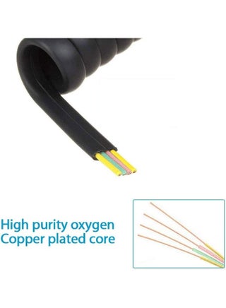 2pack Telephone Handset Cable Cord, Coiled Phone Cable 3M/10ft Length Uncoiled Landline Phone Handset Cable Cord Compatible with IP & Desk Phones (Black) - view 5
