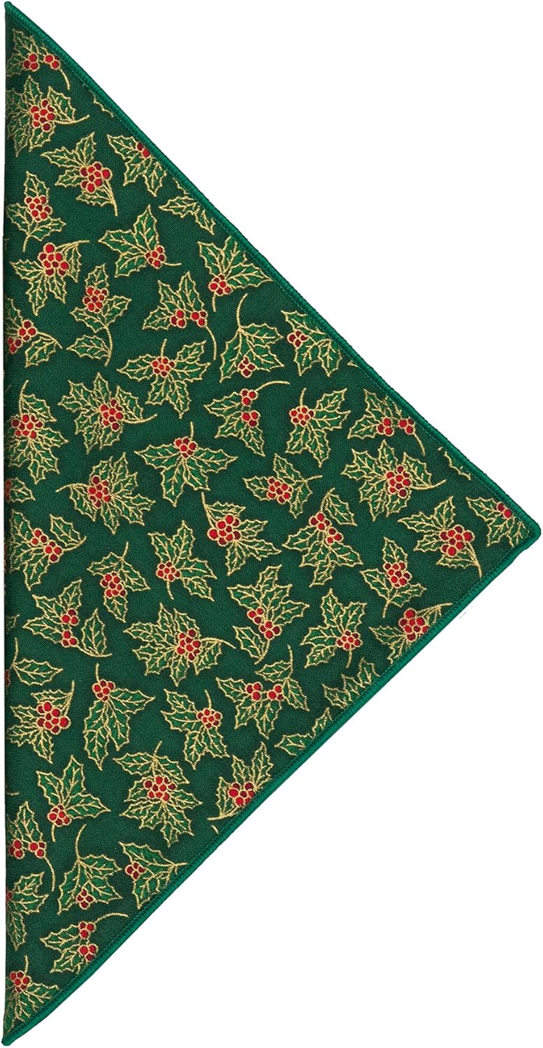 Decorative Things Christmas Napkins 18 x 18 Cloth Napkins Set of 4 Elegant 100 Cotton Linen Napkins Christmas Dinner Napkins for Christmas Table Decor and Table Settings Holiday Party Holly Print Fabric - Image 4