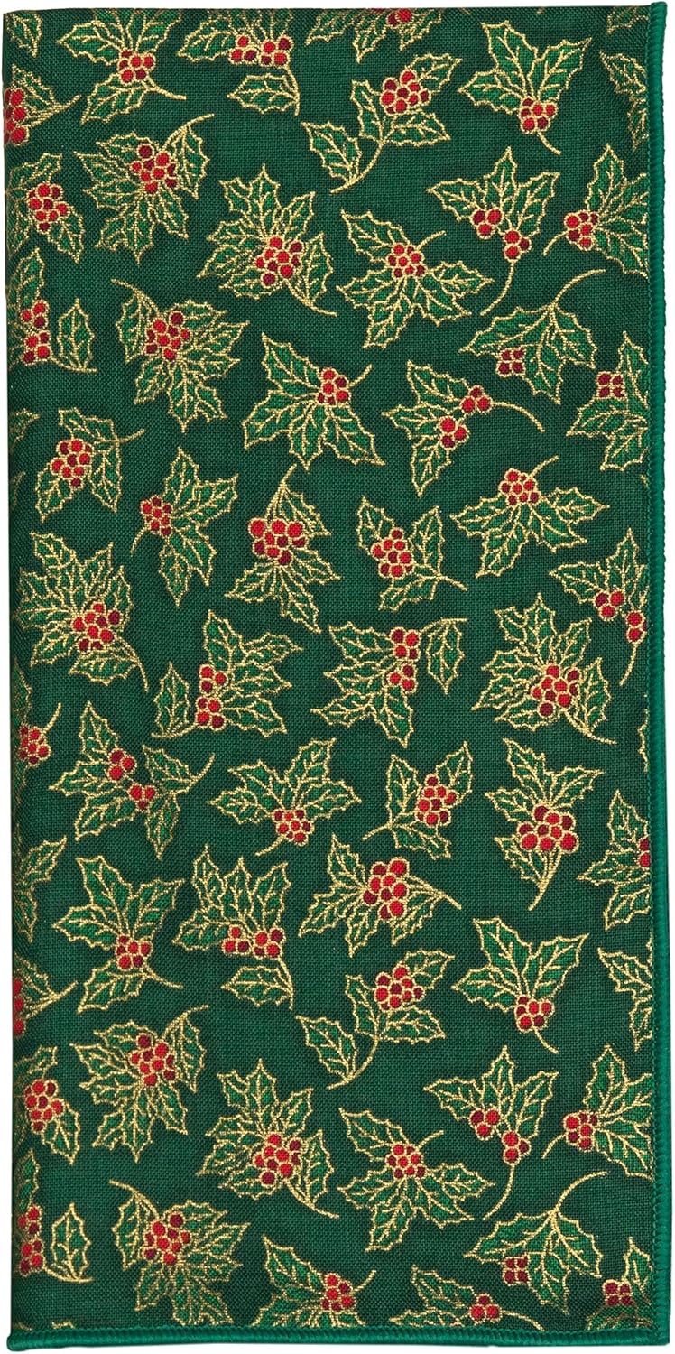 Decorative Things Christmas Napkins 18 x 18 Cloth Napkins Set of 4 Elegant 100 Cotton Linen Napkins Christmas Dinner Napkins for Christmas Table Decor and Table Settings Holiday Party Holly Print Fabric - Image 5