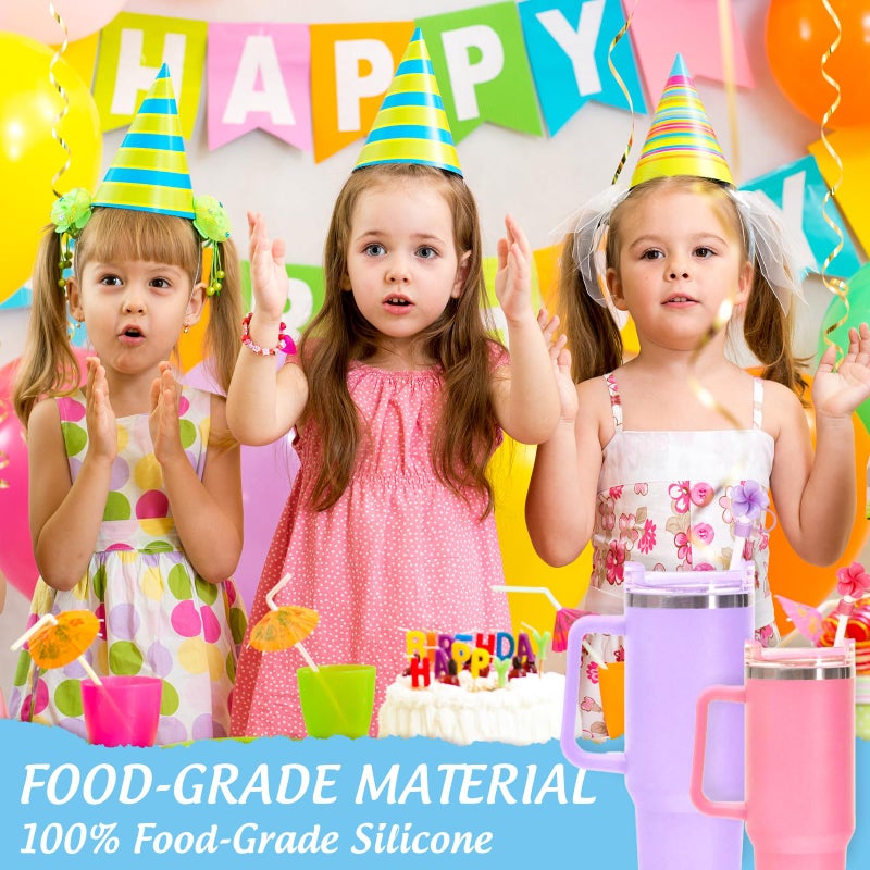 Whaline 6Pcs Summer Frangipani Flower Straw Covers Summer Hawaii Colorful Floral Portable Drinking Straw Topper Plumeria Reusable Protector Lid for 0.4in Straws, Cup Accessories - Image 4