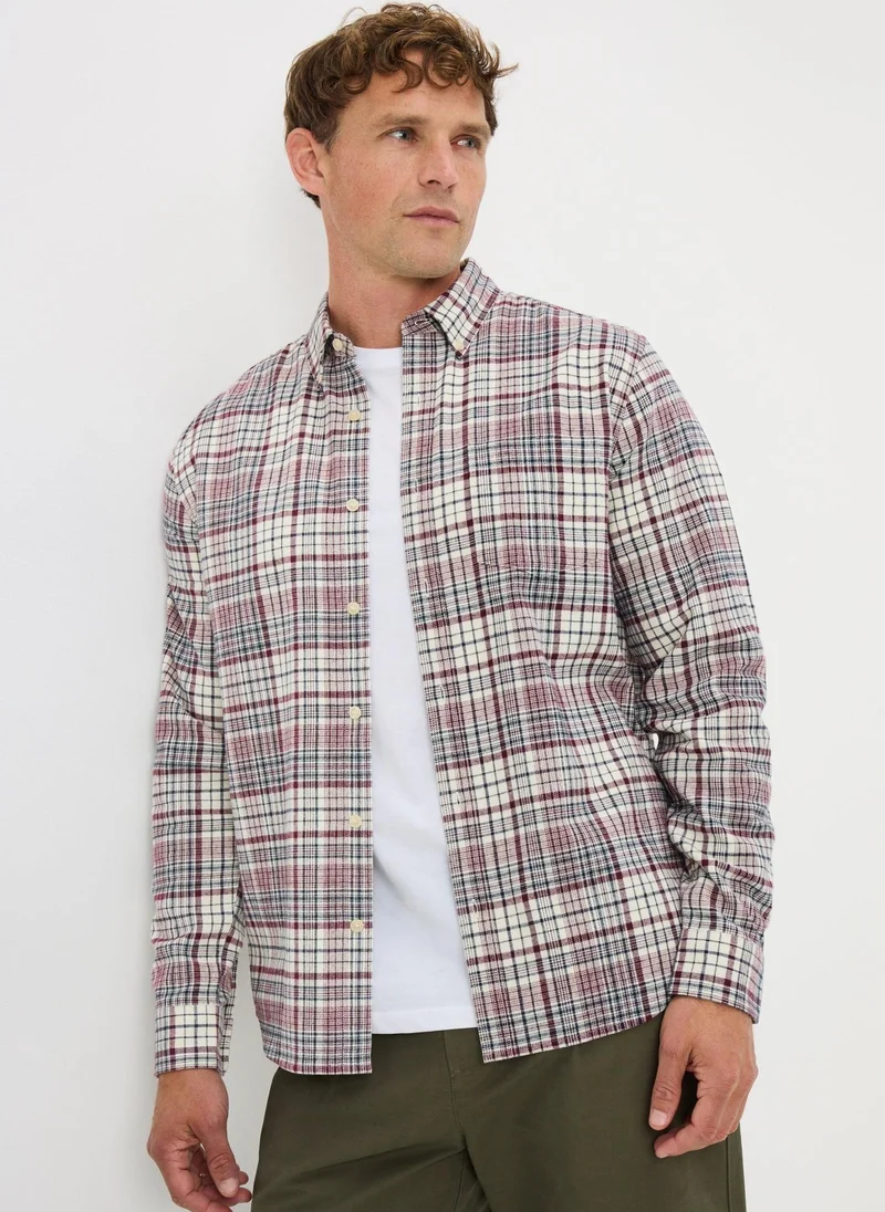 ماتلان Red Long Sleeve Checked Shirt
