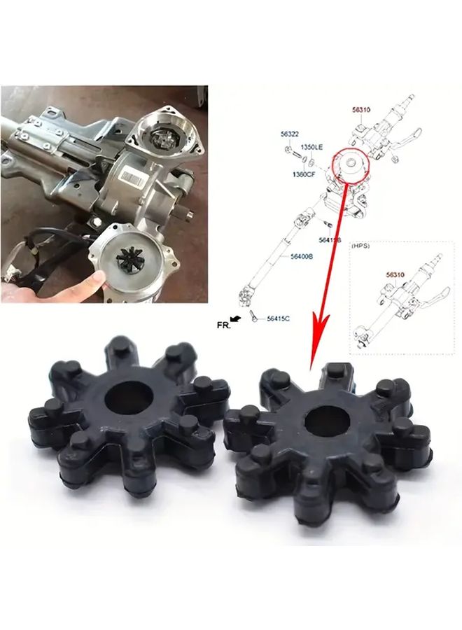 Black Steering Column Bushings and Couplings 10pcs Round Shape OEM 563152K000FF - Image 3