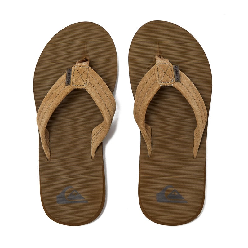 Quiksilver boys Carver Suede Youth Kids Flip Flip Sandal, Tan - Solid, 11 Little Kid US - Image 4