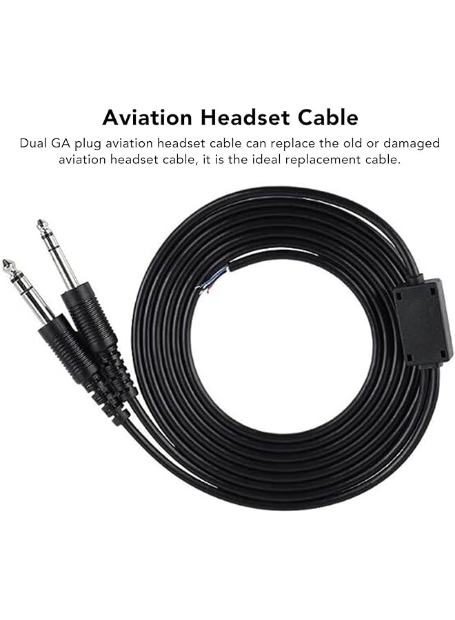 إيروريكس كابل بديل لسماعات الرأس للطيران مع كابل بطول 6.6 قدم و2 متر لسماعات الرأس David Clark Avcomm Pilot Dual Ga Plug لسماعات الرأس Pilot 3 16 بوصة ومقبس ميكروفون 1 4 بوصة - Image 4