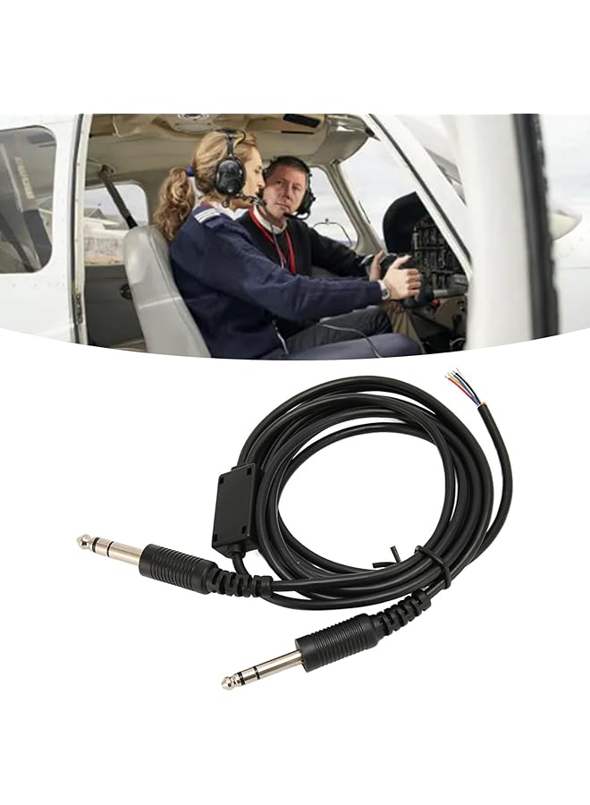 إيروريكس كابل بديل لسماعات الرأس للطيران مع كابل بطول 6.6 قدم و2 متر لسماعات الرأس David Clark Avcomm Pilot Dual Ga Plug لسماعات الرأس Pilot 3 16 بوصة ومقبس ميكروفون 1 4 بوصة - Image 5