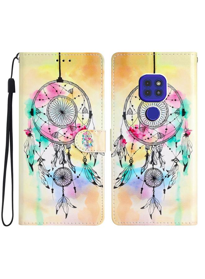 اس-توب جراب هاتف موتورولا موتو جي 9 / جي 9 بلاي مصنوع من الجلد برسومات ملونة - Image 2