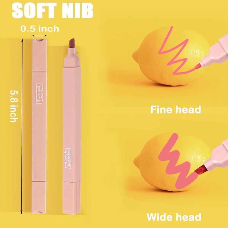 CLOSAL ® Aesthetic Cute Highlighter Pen, Pastel Marker Set, Highlighters Markers Pen, Aesthetic Cute Pastel Highlighters set, Pastel Highlighter Pen Set (Duel Highlighter 12 Pcs) - Image 2