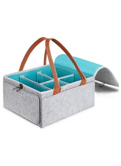 PRIMO PLUS Baby Diaper Caddy Bag With Zipper Lid And Leather Handle  - Image 1