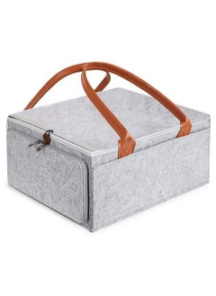 PRIMO PLUS Baby Diaper Caddy Bag With Zipper Lid And Leather Handle  - Image 3