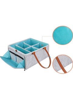 PRIMO PLUS Baby Diaper Caddy Bag With Zipper Lid And Leather Handle  - Image 4