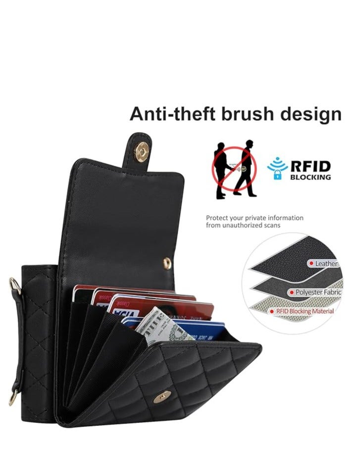General Walletstyle case for Samsung Galaxy Z Flip 5 card slots leather crossbody wallet with RFID blocking and adjustable shoulder strap  - Image 2
