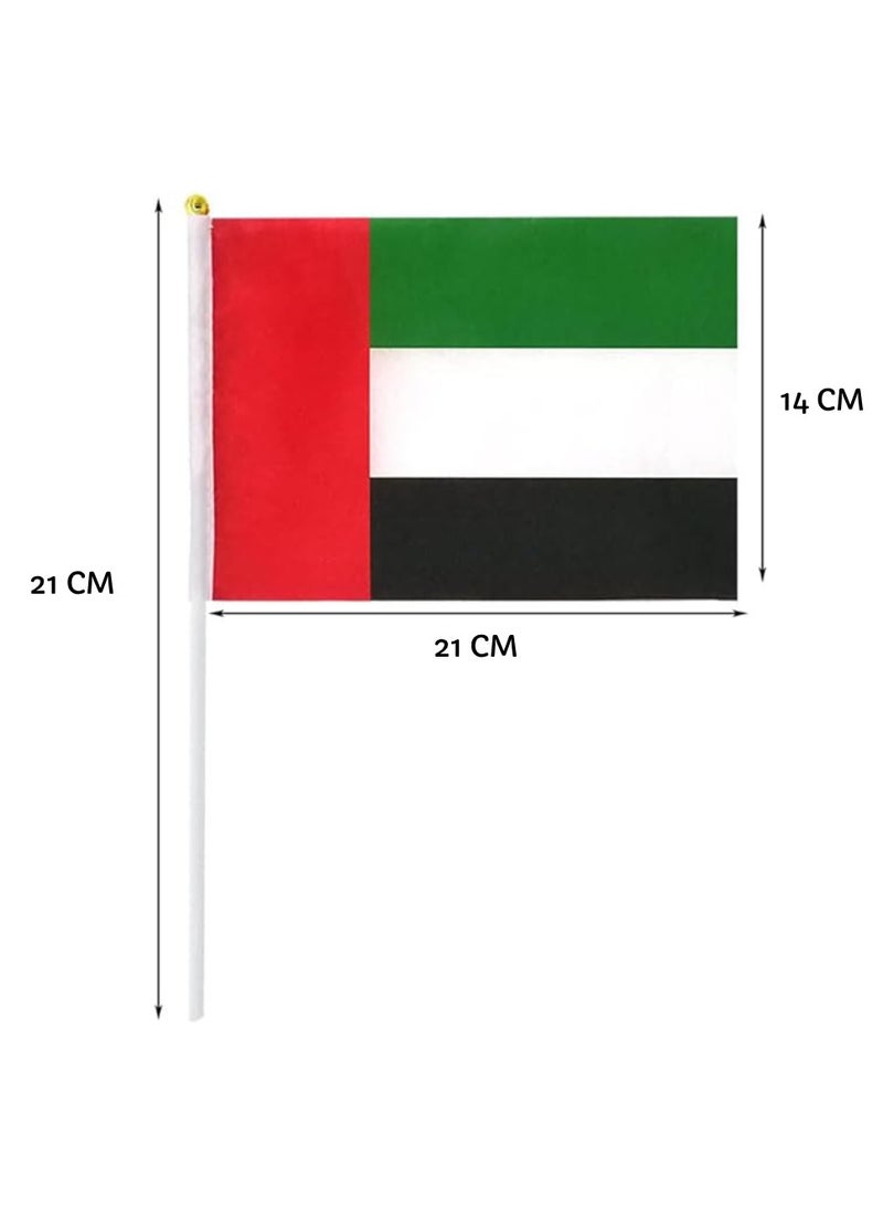Yuwell - 12 Pieces UAE Flag For National Day Celebration Hand Waving Desk Flags 14X21CM - Image 1