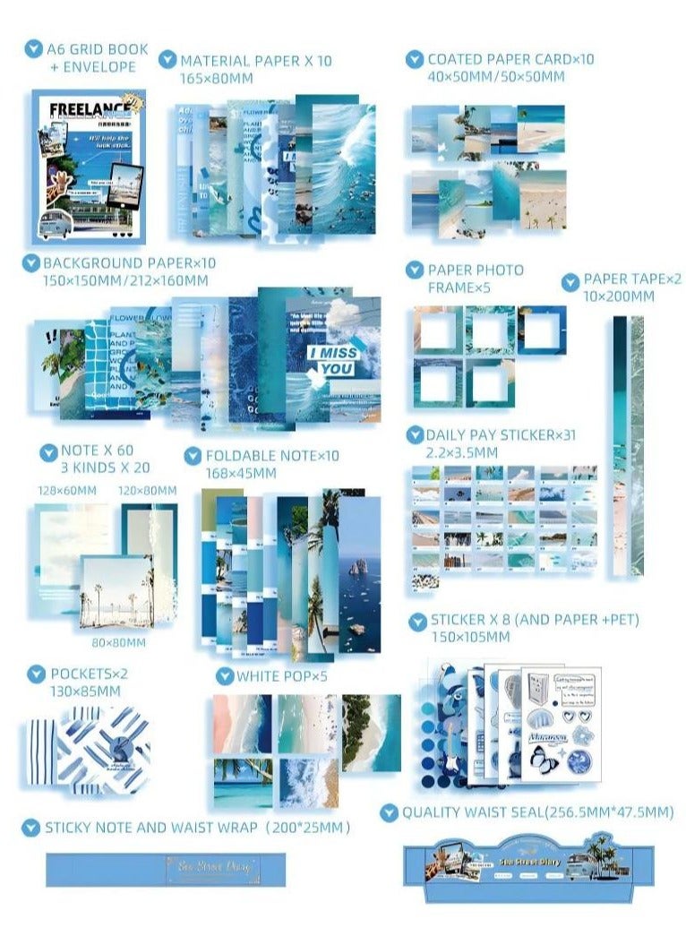 SISGL مجموعة ألبوم قصاصات جمالية لوازم القصاصات دفتر شبكة A6 دفاتر النقاط هدايا DIY للتدوين للفتيات المراهقات والأطفال والنساء - Image 3