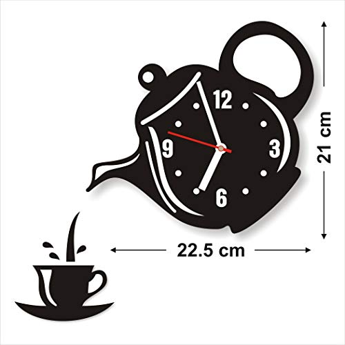 THE 9192 Acrylic Stylish Wall Clock for Living Room (Kettle) - Image 2